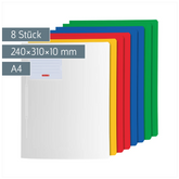 Schnellhefter FACT!pp | A4, Füllhöhe: 10 mm, sortiert, 8 Stück